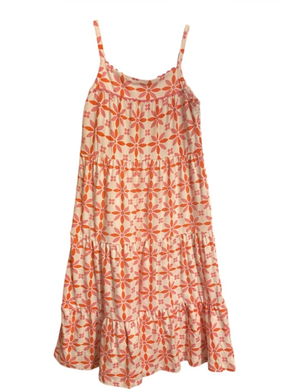 Btween Girls' Floral Tiered Maxi Sundress & Floral Hair Clip NWT Size 5